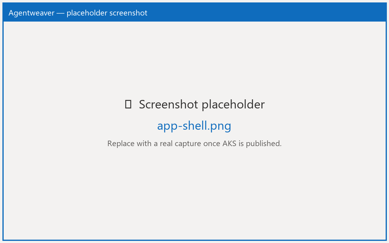 Agentweaver signed-in app shell with left navigation rail, top bar, and main content