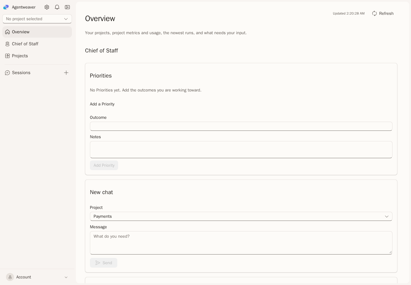 v1 Overview at the top of the page
